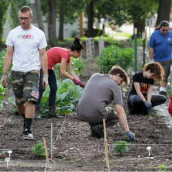 Service project at urban farm featured during Orientation Week