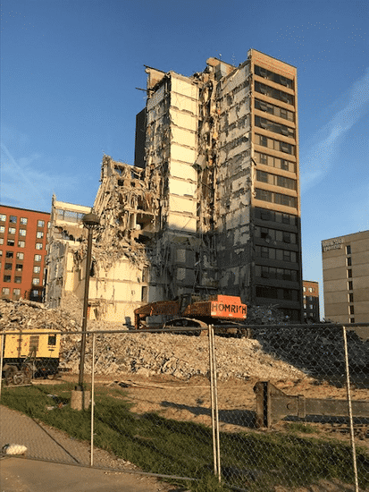 Demolition of Helen DeRoy Apartments.