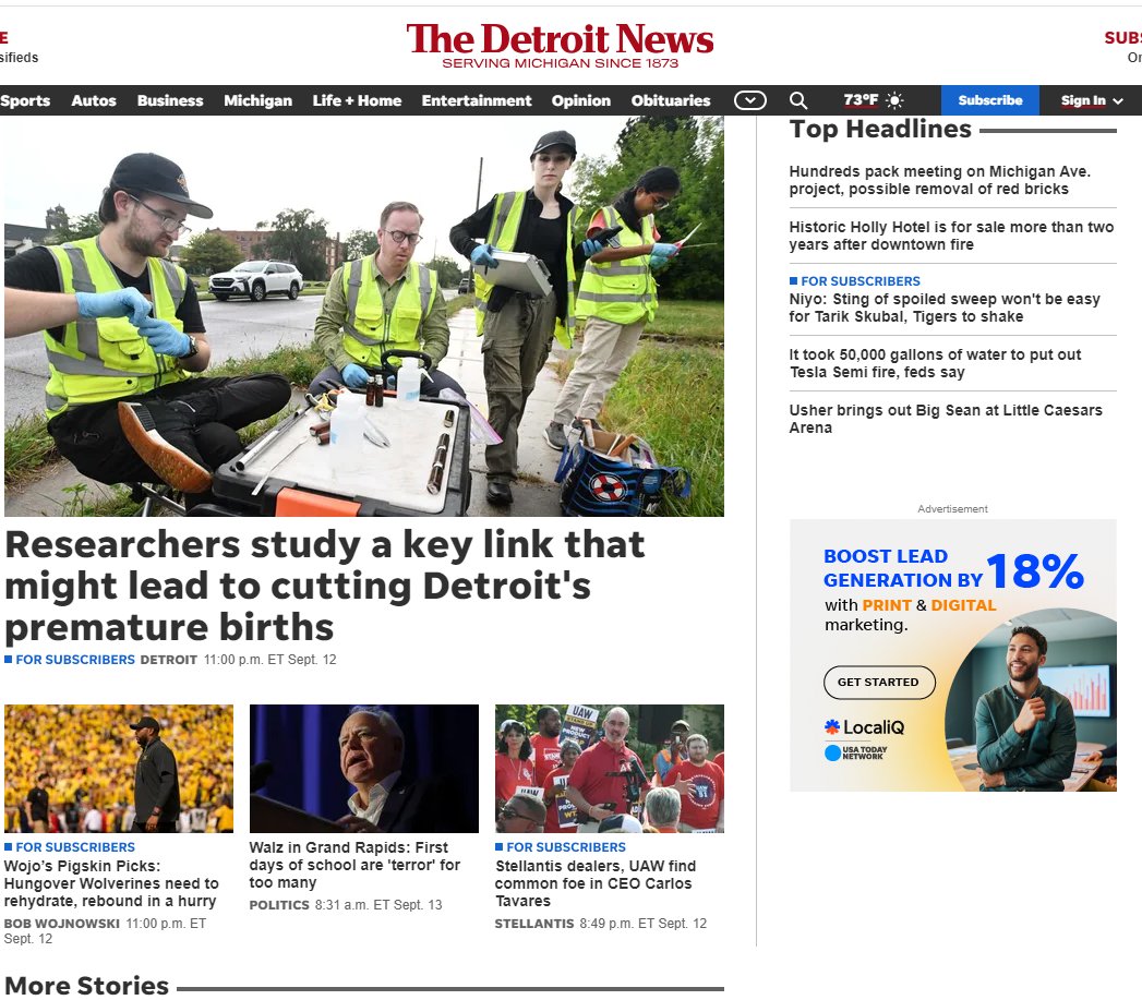 CLEAR's work addressing possible VOC impacts on preterm births featured in The Detroit News