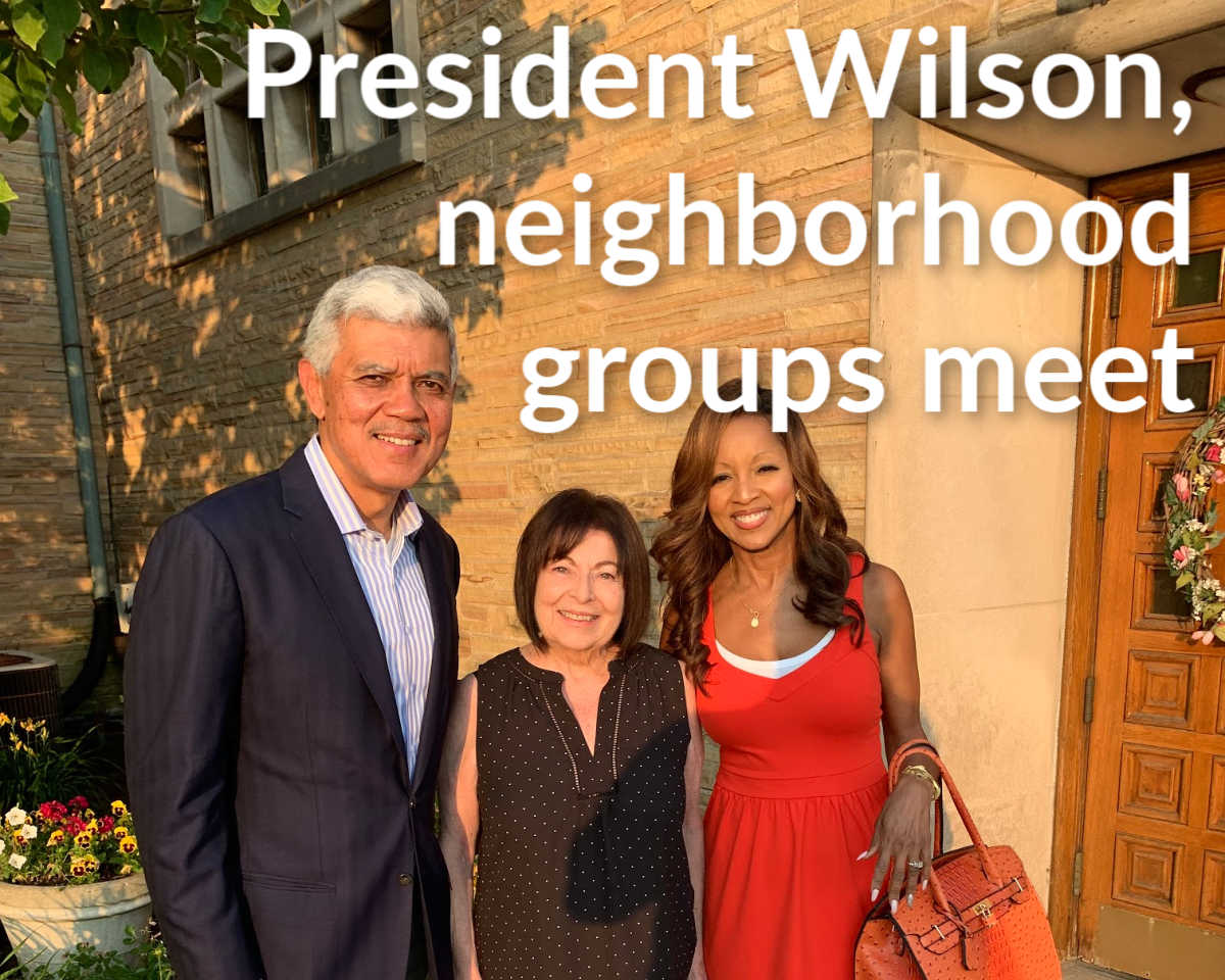 President Wilson addresses East English Village Association, part of new outreach effort aimed at local neighborhoods