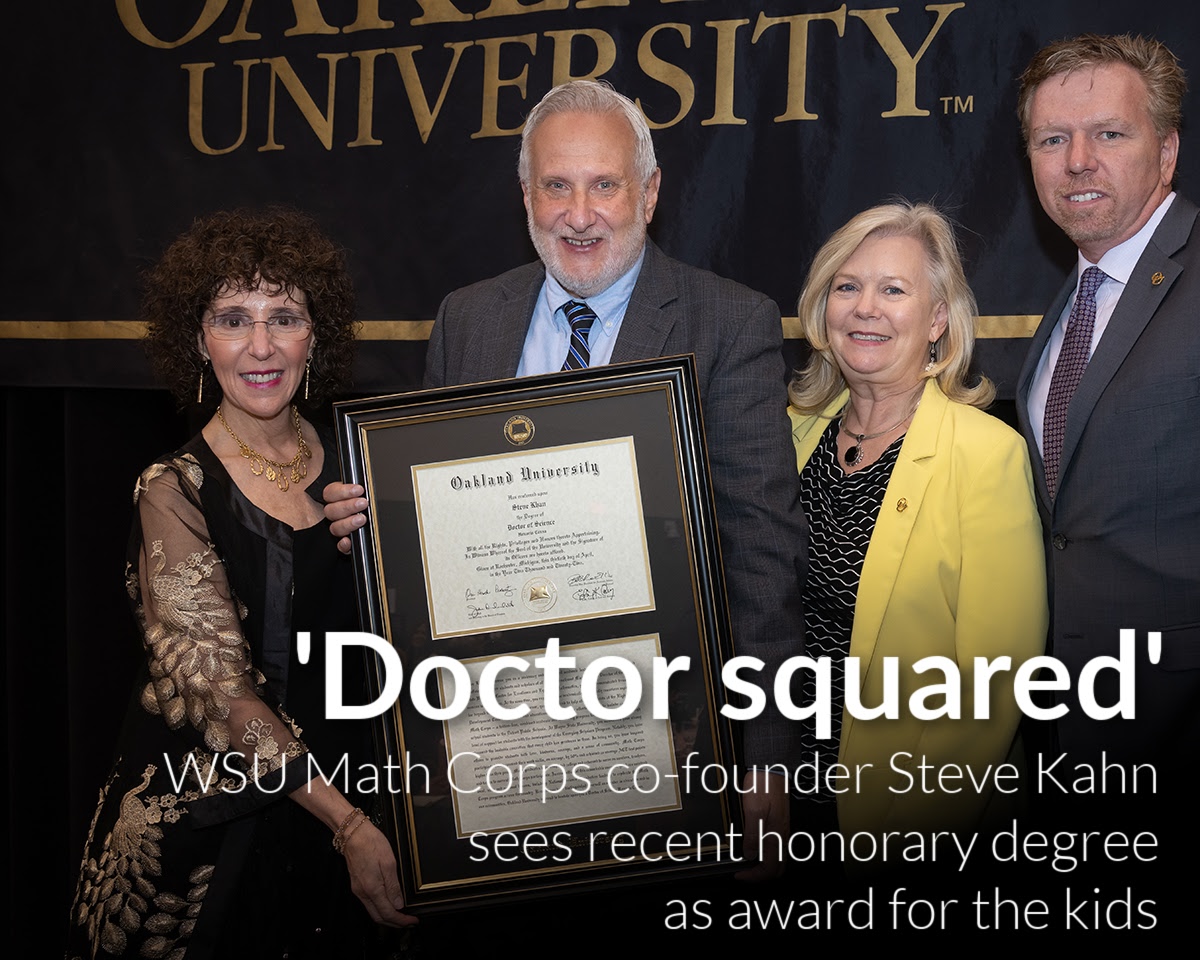 Doctor squared: WSU Math Corps co-founder Steve Kahn sees recent honorary degree as award for the kids