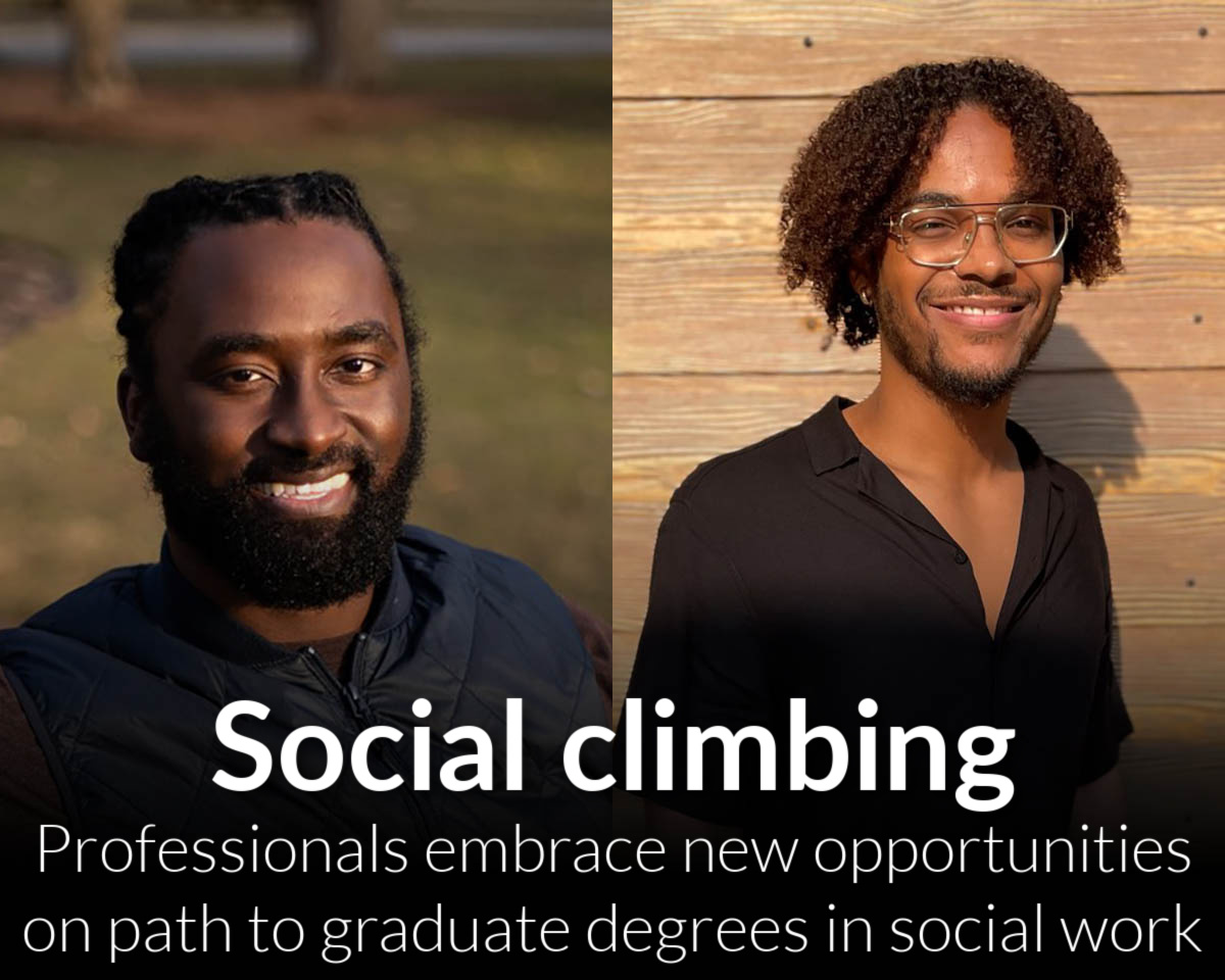 Two professionals embrace new opportunities on path to graduate degrees in social work