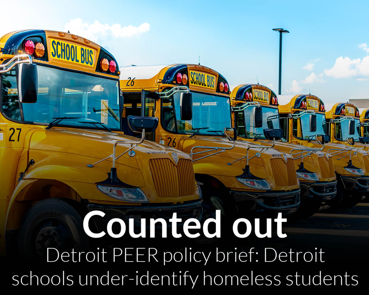 New policy brief from Wayne State University’s Detroit PEER reveals Detroit schools under-identify homeless students