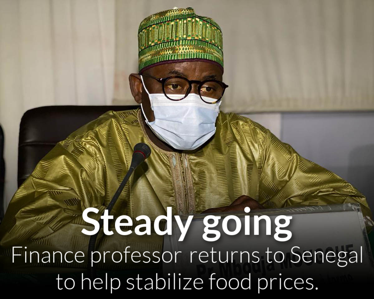 Finance professor Mbodja Mougoué returns to Senegal this summer and continues the work he started as a Fulbright recipient to stabilize Senegal’s food prices. 