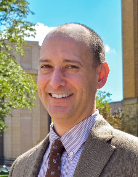 Portrait of Brad Smith on Wayne State's campus.