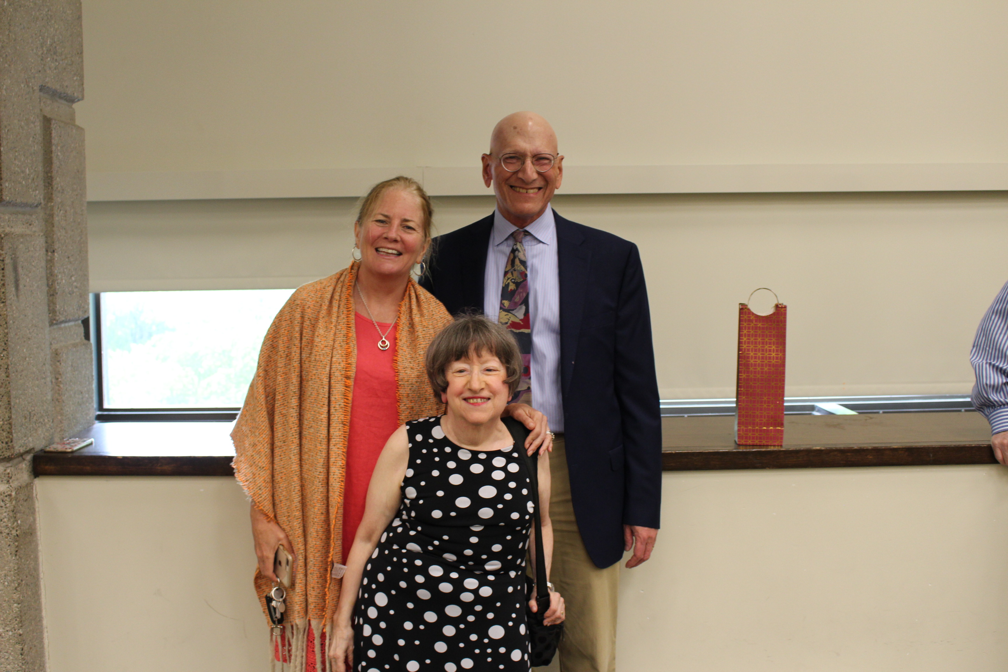 Dean Hartwell pictured with Dr. Goodman and Dr. Hankin at their retirement reception in May 2022