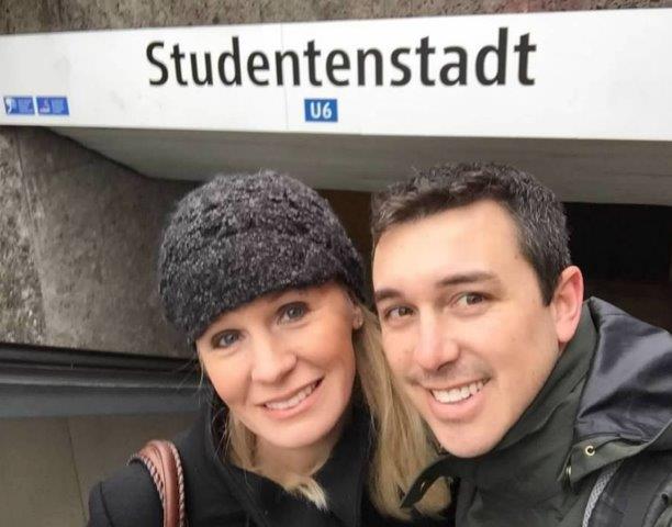 Andy and Emily at the StuSta Stop in Munich 