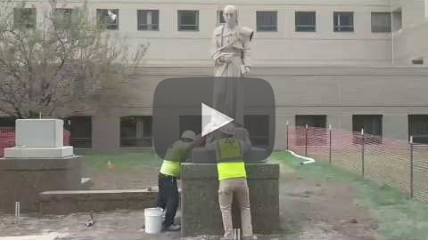 Time-lapse video of Fantastic Four placed on Wayne State University's campus